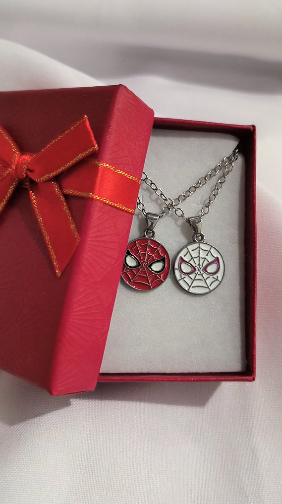 Spider man x spider woman matching pendent