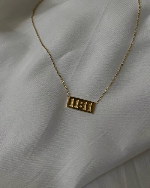 11:11 wish golden pendent