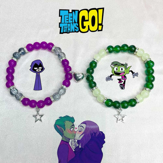 Beast Boy x raven matching bracelet
