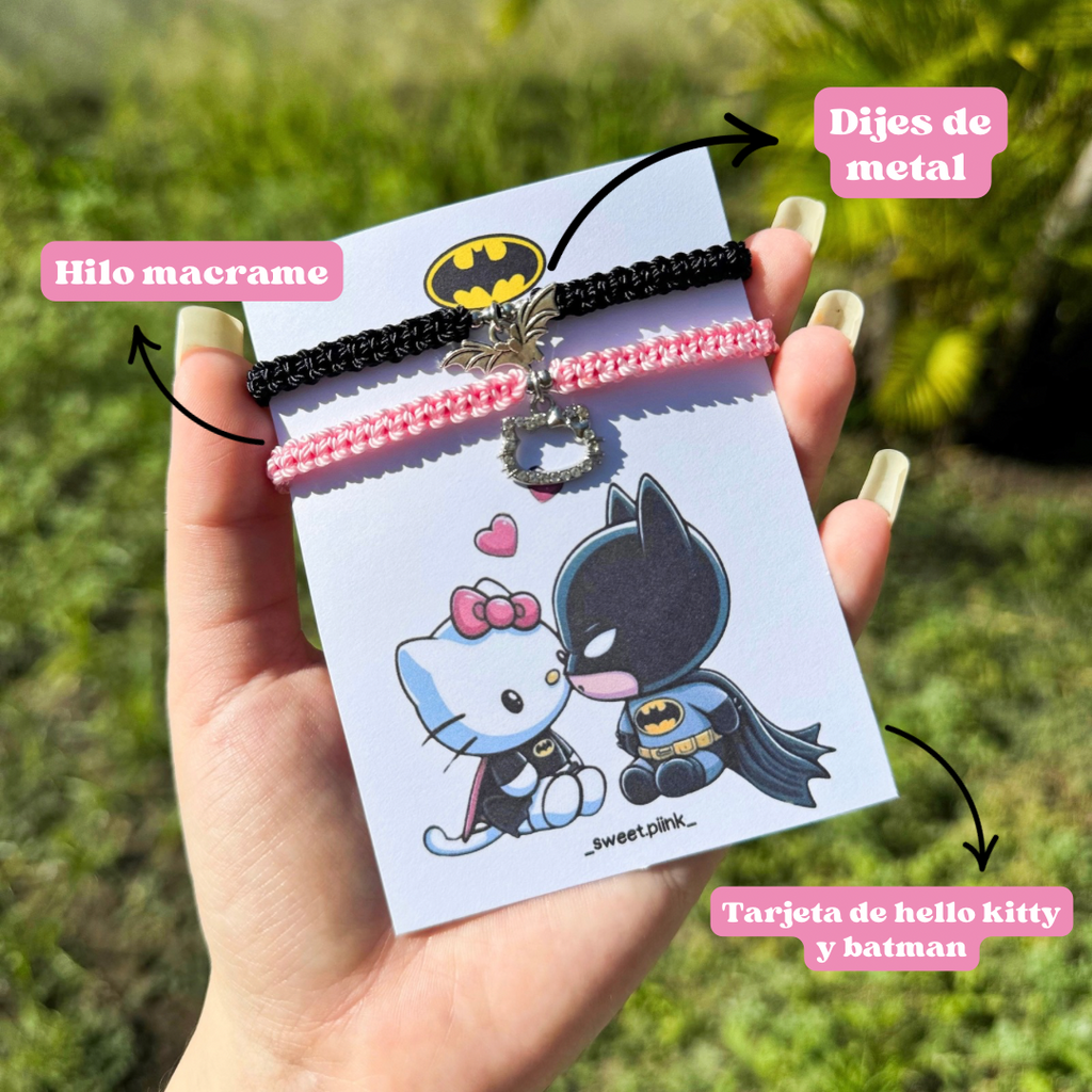 Batman x hello kitty thread bracelet