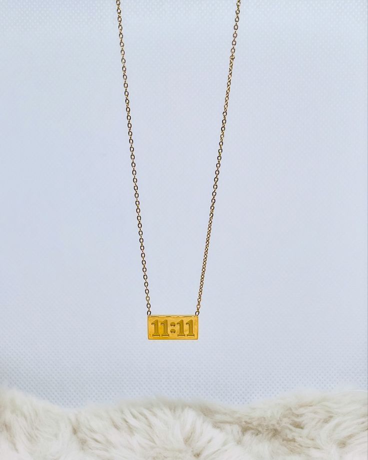 11:11 wish golden pendent