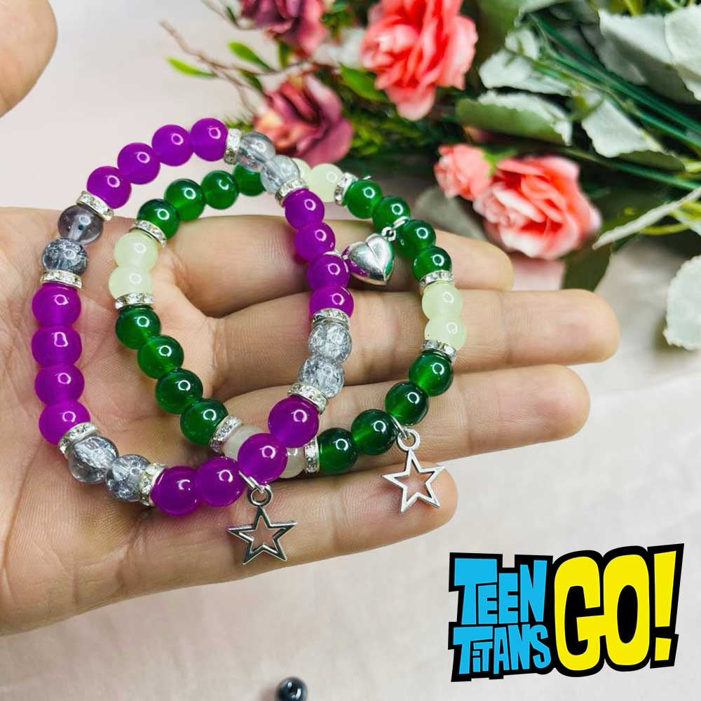 Beast Boy x raven matching bracelet