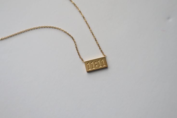 11:11 wish golden pendent