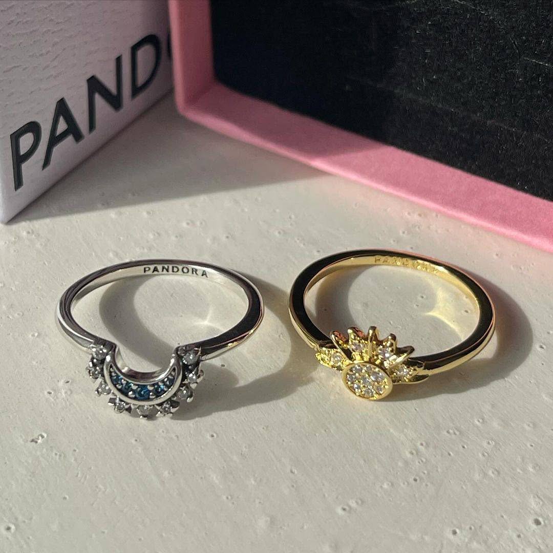 Stainless shining sun moon Ring