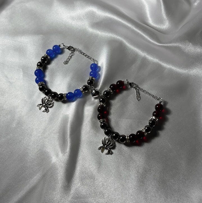 Spiderman matching bracelet (blue & maroon)