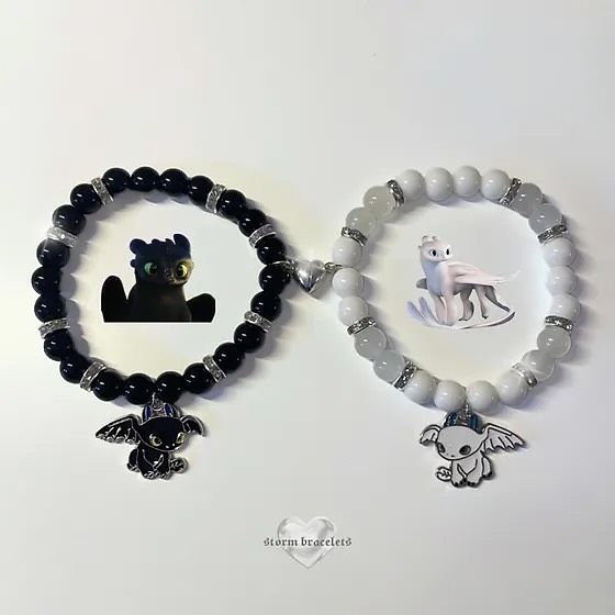 Toothless x light fury matching bracelet