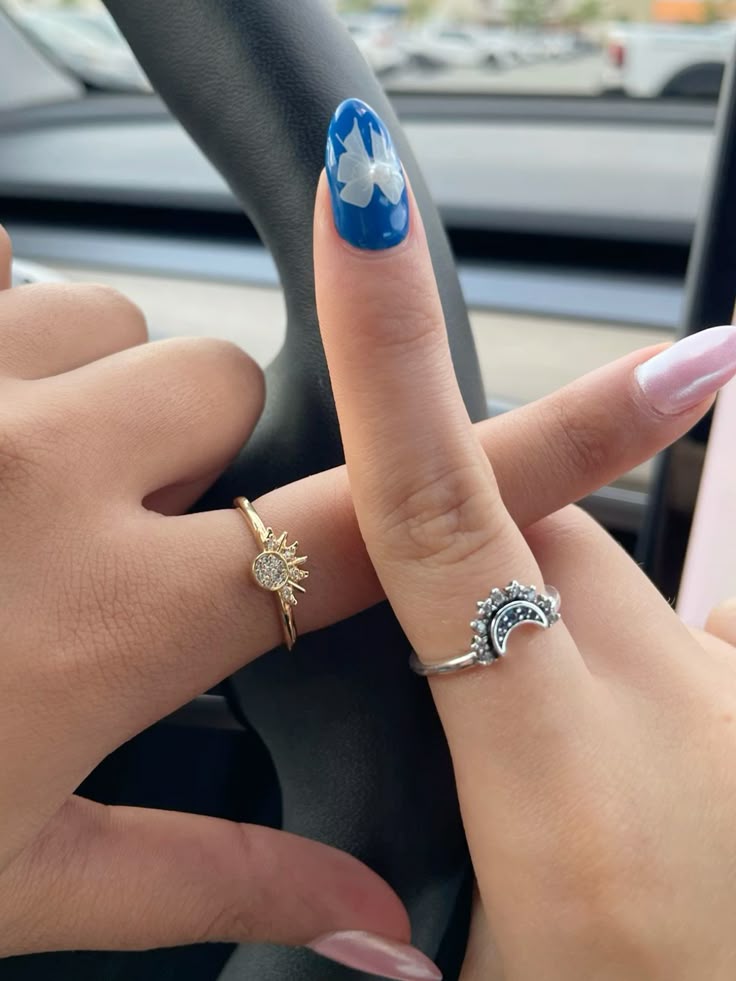 Stainless shining sun moon Ring