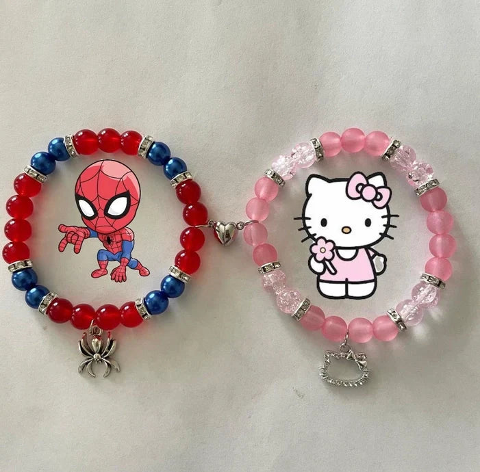 Spider man x hello kitty matching bracelet