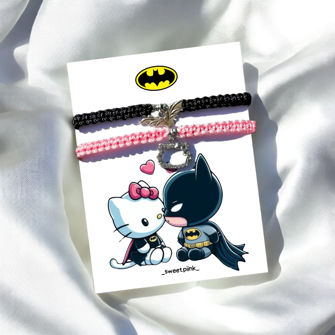 Batman x hello kitty thread bracelet