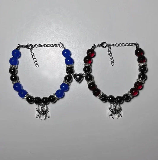 Spiderman matching bracelet (blue & maroon)
