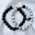 White & black stone matching bracelet