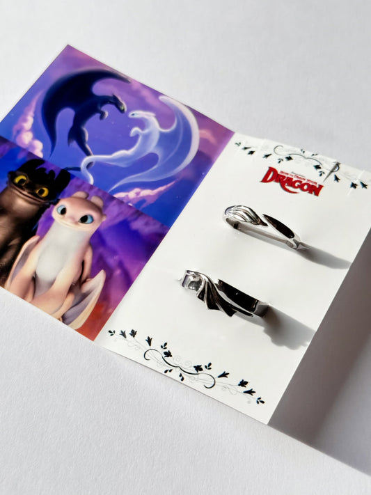 Light fury x night fury couple ring
