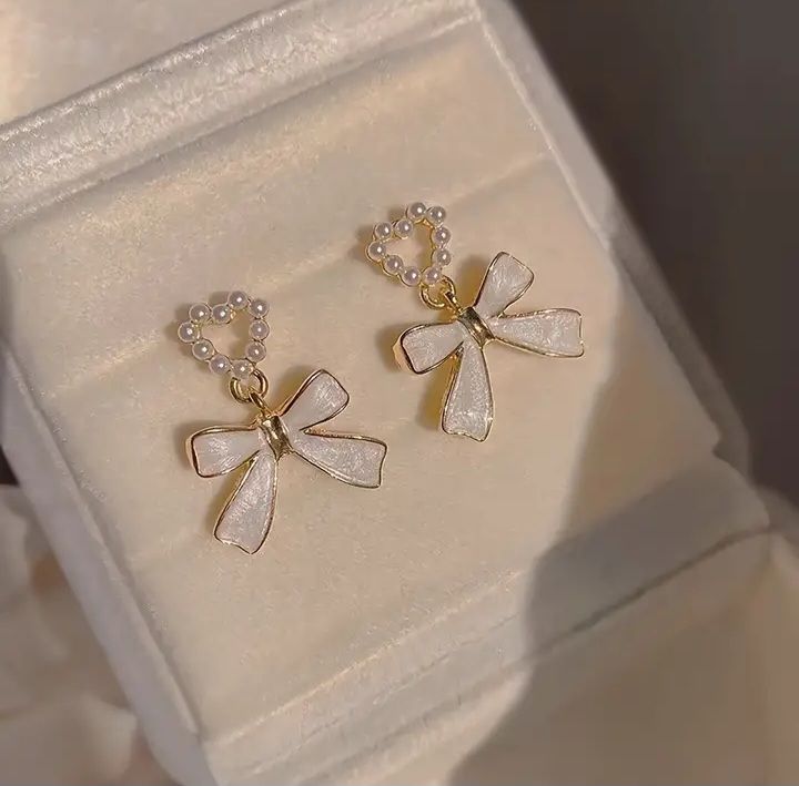 Beautiful white tag earrings